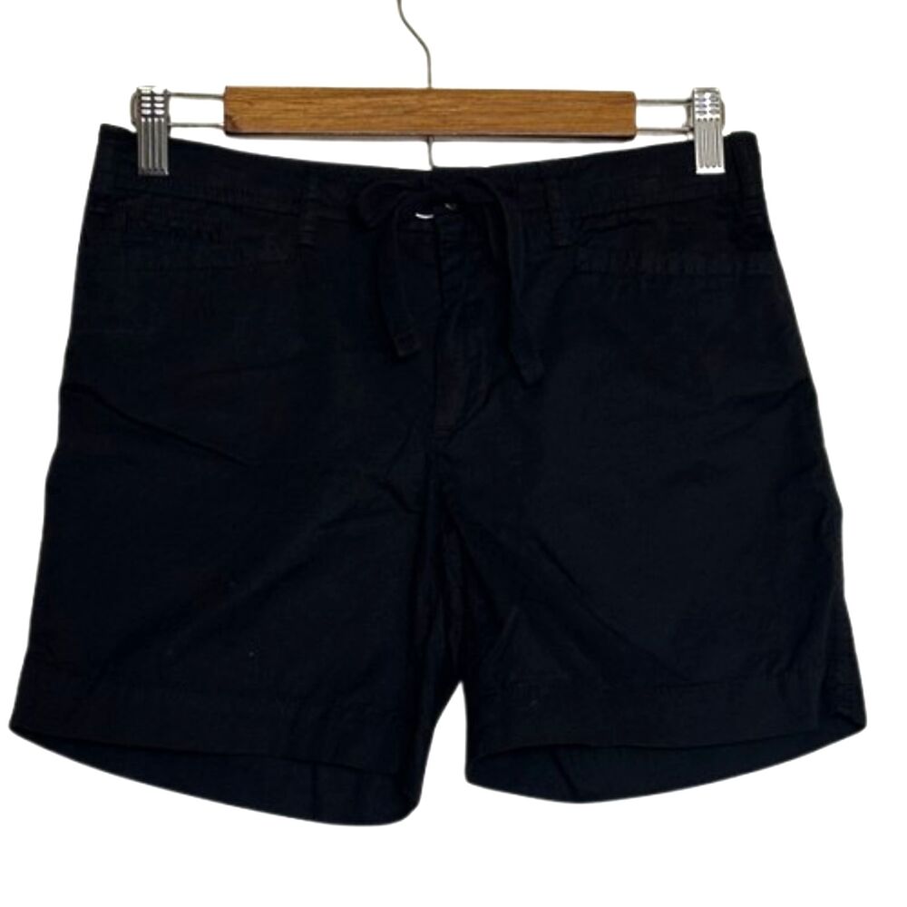 Lauren Ralph Lauren Chino Shorts Womens 2 Petite Tie Waist Preppy Cotton Black